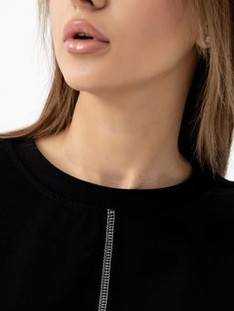 Футболка хлопок 95%, лайкра 5% ,черно-серая - Binita фото 6