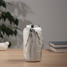 Ваза Гаэль, листья бочка, d=5 см, 17?7.5 см, керамика, серебро