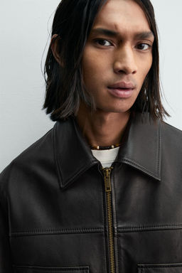 LIMITED EDITION CROPPED LEATHER JACKET - Zara фото 5