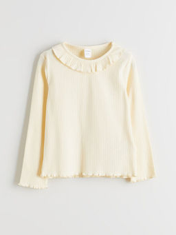 Bisiklet Yaka F?rf?r Detayl? K?z ?ocuk Ti??rt