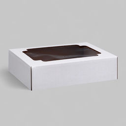 Цена за 5 шт. Коробка сборная без печати крышка-дно белая с окном 18×15×5 см