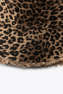 ANIMAL PRINT FRAYED BUCKET HAT - Zara фото 4