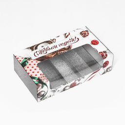 Кондитерская упаковка под 5 эклеров «С Новым годом», 25.2×15×6.6 см