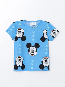 Bisiklet Yaka K?sa Kollu Mickey Mouse Bask?l? Erkek Bebek ?ortlu Pijama Tak?m? - Waikiki фото 2
