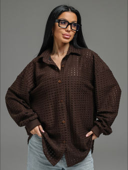 Стелла рубашка женская (шоколад)