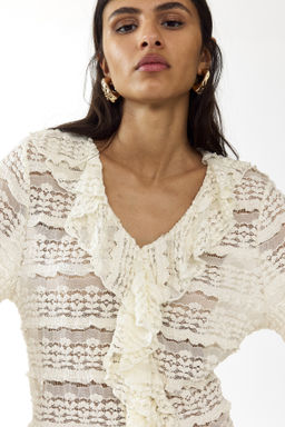 Blusa de punto efecto encaje - H&m фото 3