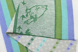 Холст полотенечный жаккард Датский гусь цв.зеленый, ш.0.5м, лен-30%, хл-70%, 210гр/м.кв - Купава фото 3