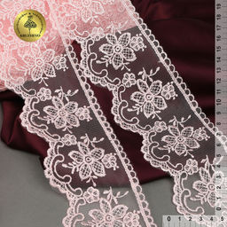 Кружево на сетке KRUZHEVO арт.TBY.40480 шир.75мм цв.R1815 розовый уп.13,7м