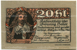 Банкнота 20 геллеров 1920 года Австрия  Раттенберг (нотгельд)