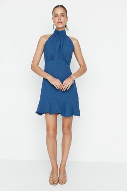 Haki Halter Yaka A Kesim Astarl? Mini Dokuma Elbise TWOSS21EL1538 - Trendyolmilla фото 6