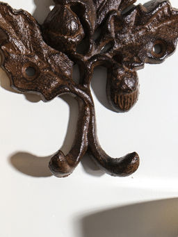 Крючки настенные «Листья с ягодками», ключница декоративная, чугун, 10.3×1.8×14.3 см