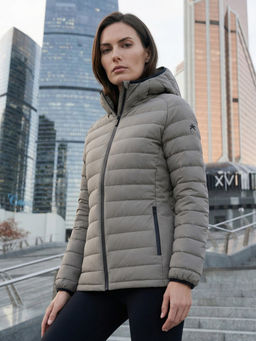 Куртка женская гибридная стёганая с капюшоном с графеновой подкладкой синего цвета 9622_1S - Valianly фото 78