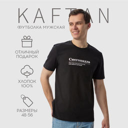 Футболка мужская KAFTAN «Снегопадла», размер 2XL, чёрная