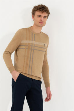 Мужской светло-коричневый меланжевый свитер Неожиданная скидка в корзине - U.s. polo assn фото 3