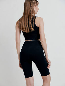 CONTE Моделирующие велосипедки из хлопка с фигурным поясом LS 1728 black black - Conte elegant фото 2