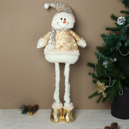 Цена за 1 шт. Новогоднее украшение Снеговик на телескопических ножках 55/74 см / RE2022 /уп 36/ - ГалеонТрейд фото 7