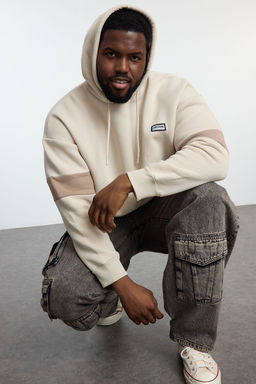 TRENDYOL MAN Tas Buyuk Beden Oversize/Genis Kesim Kapusonlu Ici Polarl? Sweatshirt TMNAW25AO00012 - Trendyolmilla фото 2