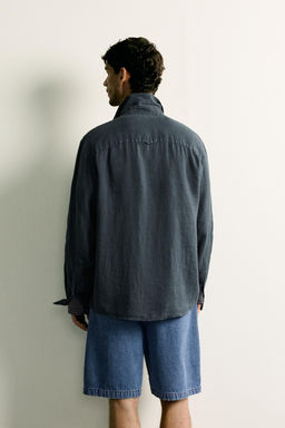 CAMISA RELAXED FIT 100% LINO / Marino - Zara фото 3