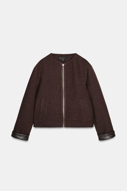 SOFT JACKET WITH LEATHER EFFECT TRIMS - Zara фото 9