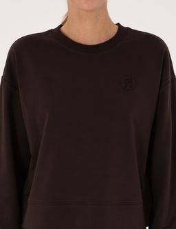 Kahverengi Oversize 2 _plik Sweatshirt