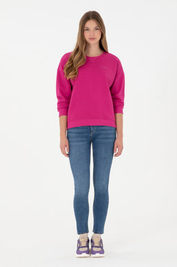Женский базовый свитшот с круглым вырезом цвета фуксии - U.s. polo assn фото 11