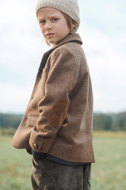 LIMITED EDITION HERRINGBONE BLAZER WITH WOOL AND ELBOW PATCHES