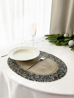 Салфетка сервировочная 41x32 серебристый Стекло, железо