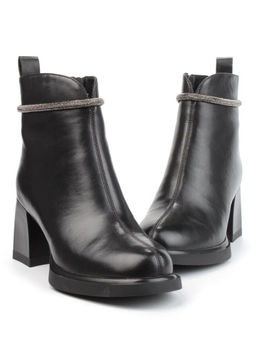 04-M3-840 BLACK Ботильоны зимние женские (натуральная кожа, натуральный мех)