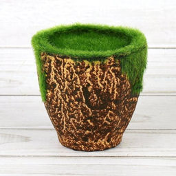 Кашпо со мхом декоративное 8х7,5 см / 16008 /уп 240/ (Черный) - Галеонтрейд фото 2