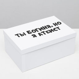 Подарочная коробка с приколами "Ты богиня, но я атеист", 30,5 х 20 х 13 см