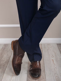 Мужские туфли в стиле классика/ Монки мужские 1509-51-00 Шоколад