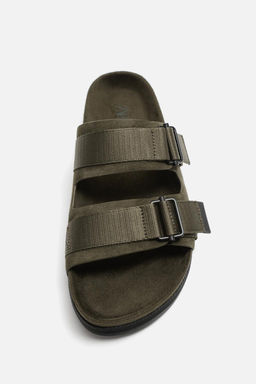 DOUBLE STRAP LEATHER SANDALS - Zara фото 15