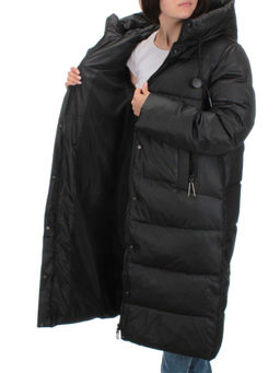 H-2202 BLACK Пальто зимнее женское (200 гр .холлофайбер) - Фабричный китай фото 7