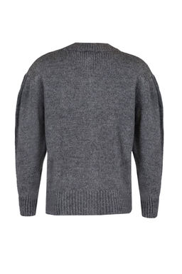 Antrasit Yumusak Dokulu Mucevher Dugmeli Ceket Gorunumlu Triko H?rka TWOAW21HI0034