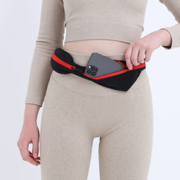 Поясная сумка для бега на молнии, цвет чёрный/красный - Simaland фото 4