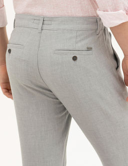 Gri Slim Fit Jogger Kanvas Pantolon