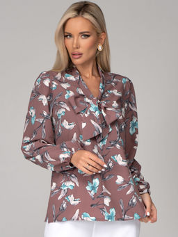 Блузка Бант (ежевика) - Эльза фото 23