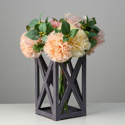 Кашпо деревянное 141426 см Фонарь Хай-тек Прованс, серый графит