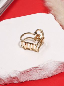 Цена за 6 шт. Крабик для волос «Маргарита», сердце, 2.5 см, золото