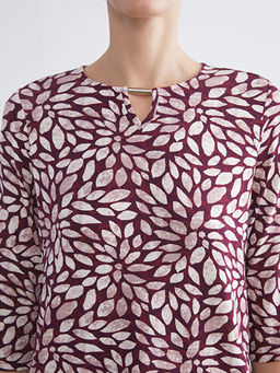 Bisiklet Yaka ?i?ekli Bluz