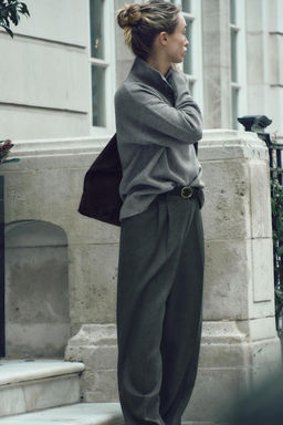 WIDE-LEG TROUSERS WITH BELT - Zara фото 2