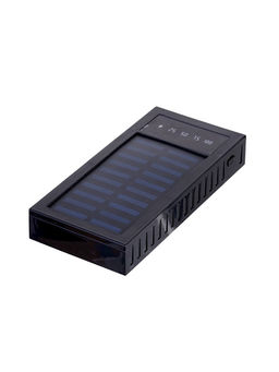Внешний портативный аккумулятор 10000 мАч, 10 W, 2USB, Type-C, фонарик, солнечная панель, чёрный - Simaland фото 7