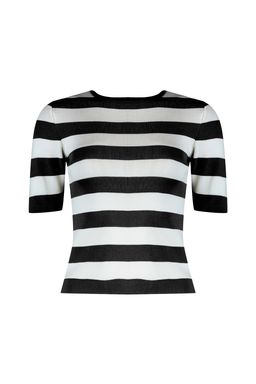 Trendyolmilla Siyah Cizgili Triko Bluz TWOAW23BZ00015  фото 7