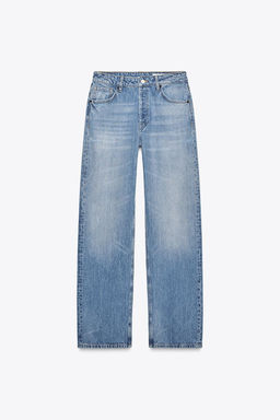 TRF STRAIGHT-LEG MID-RISE JEANS - Zara фото 6