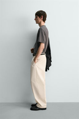 CAMISETA RELAXED FIT ALGOD?N - LINO / Gris oscuro - Zara фото 4