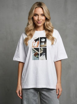 K13684 Футболка OVER SIZE (хлопок) БЕЛЫЙ