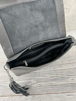 Женская кожаная сумка через плечо 8722-9 Д.Грей - Sergio valentini фото 4