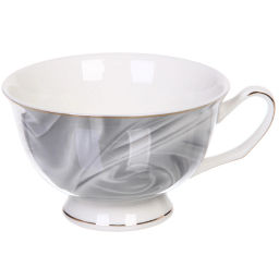 Чайная пара "Поэзия" (кружка 220мл, блюдце,ложка) серая