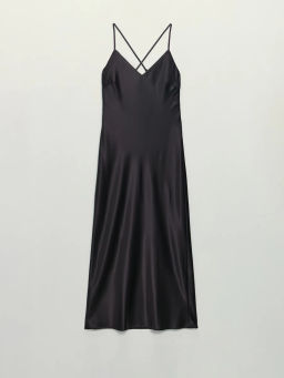 Атласное платье миди на бретелях / Zarina