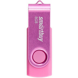 Флешка Smartbuy Twist, 8 Гб, USB 2.0, чтение до 25 Мб/с, запись до 15 Мб/с, розовая